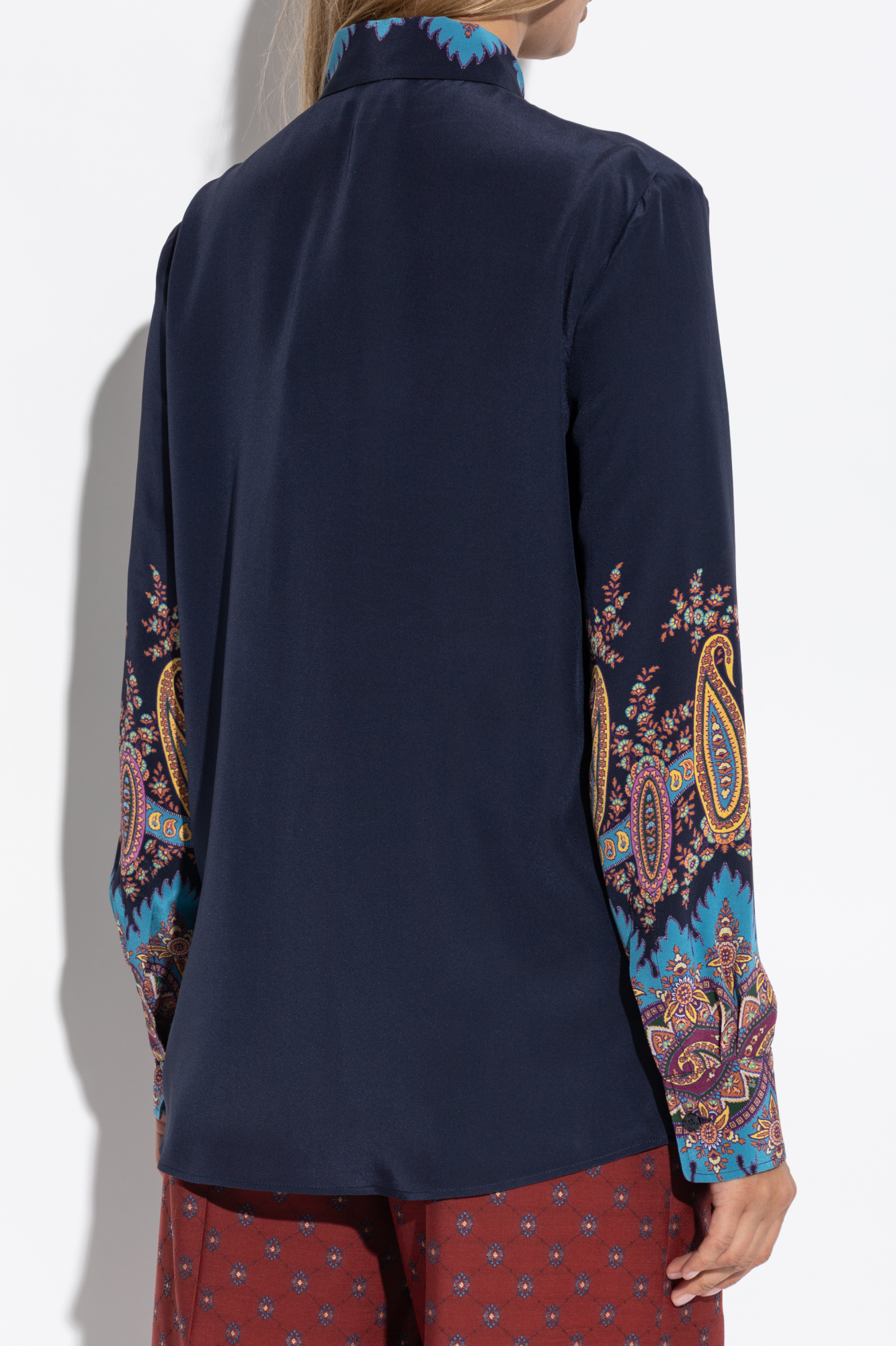 Navy blue Silk shirt Etro - Vitkac Italy